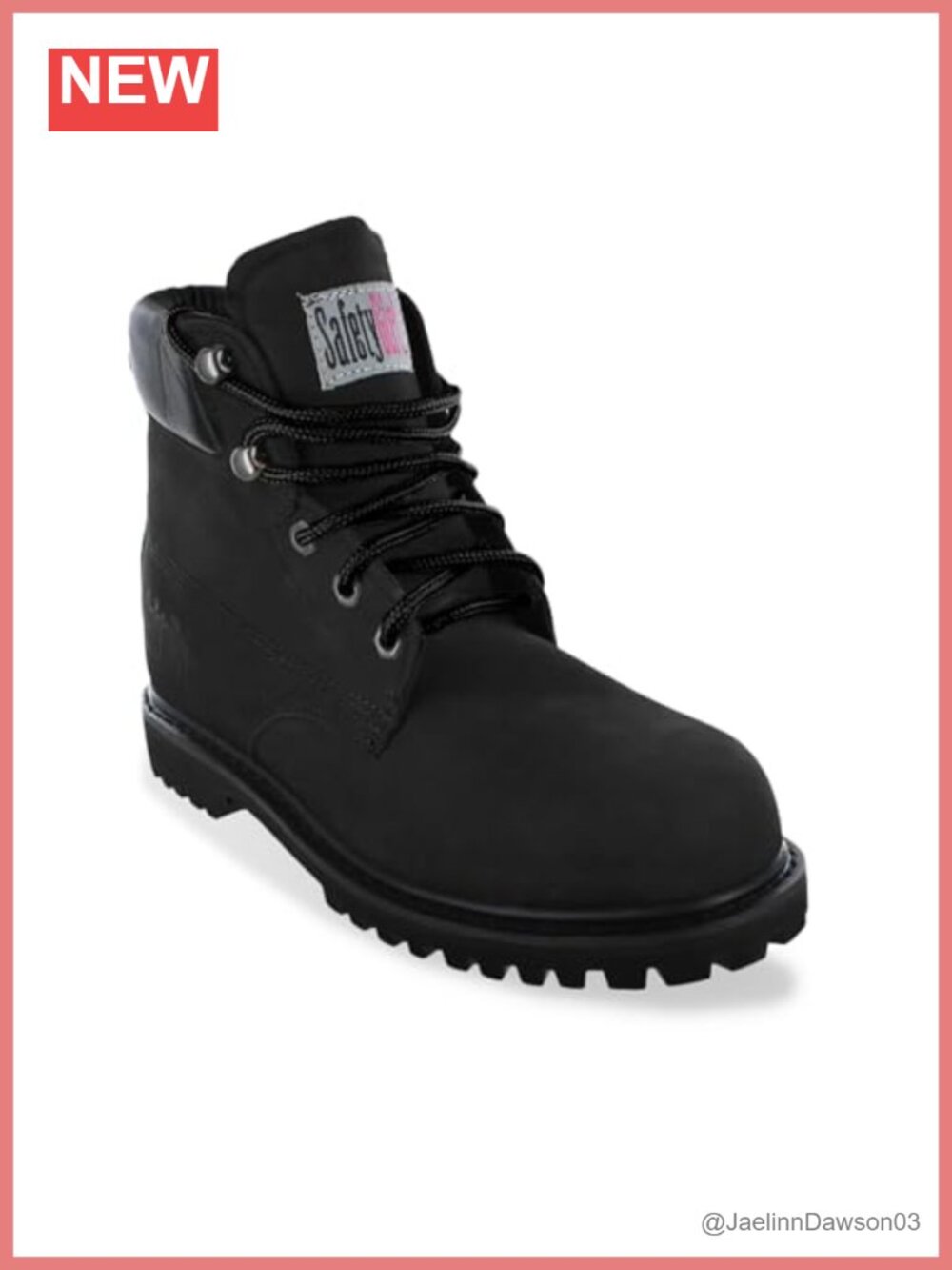 Women's Steel Toe Work Boots - Waterproof Nubuck Leather, Slip Resistant, Ankle